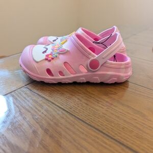 Member's Mark Toddler Girls Water-Friendly Clog Pink White Tie dye Size 12 NWT